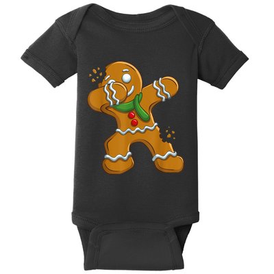 Dabbing Gingerbread Man Shirt Dab Gift Funny Christmas Baby Bodysuit