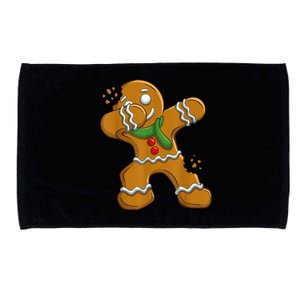 Dabbing Gingerbread Man Shirt Dab Gift Funny Christmas Microfiber Hand Towel