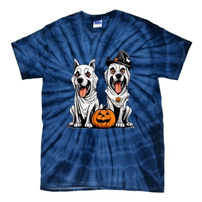 Dog Ghost Mummy Dog Lover Matching Family Gift Funny Halloween Tie-Dye T-Shirt