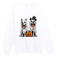 Dog Ghost Mummy Dog Lover Matching Family Gift Funny Halloween Premium Crewneck Sweatshirt