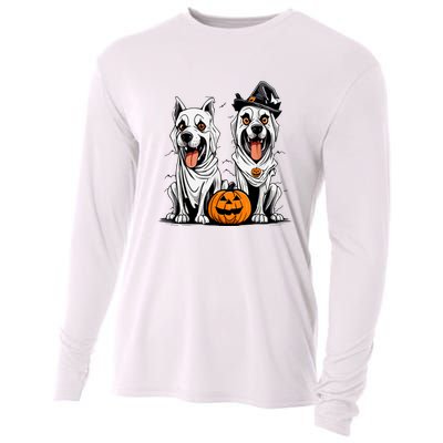 Dog Ghost Mummy Dog Lover Matching Family Gift Funny Halloween Cooling Performance Long Sleeve Crew