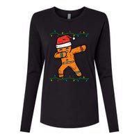 Dabbing Gingerbread Man Cookie Christmas Womens Cotton Relaxed Long Sleeve T-Shirt