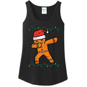 Dabbing Gingerbread Man Cookie Christmas Ladies Essential Tank