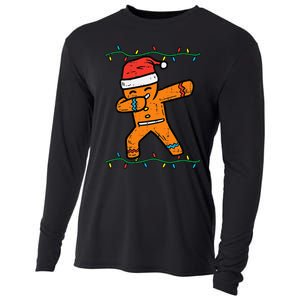 Dabbing Gingerbread Man Cookie Christmas Cooling Performance Long Sleeve Crew