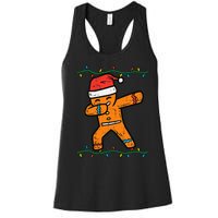 Dabbing Gingerbread Man Cookie Christmas Women's Racerback Tank