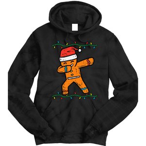 Dabbing Gingerbread Man Cookie Christmas Tie Dye Hoodie