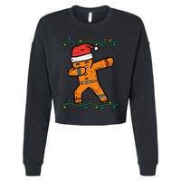 Dabbing Gingerbread Man Cookie Christmas Cropped Pullover Crew