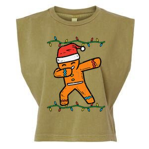 Dabbing Gingerbread Man Cookie Christmas Garment-Dyed Women's Muscle Tee