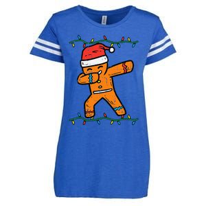 Dabbing Gingerbread Man Cookie Christmas Enza Ladies Jersey Football T-Shirt