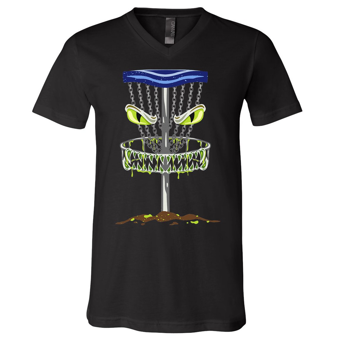 Disc Golf Men Disc Golf Monster V-Neck T-Shirt