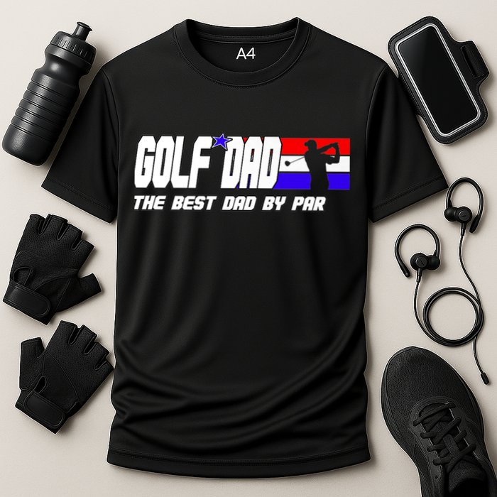 Dad Golf Men The Best Dad By Par Gift For Father's Day Cooling Performance Crew T-Shirt