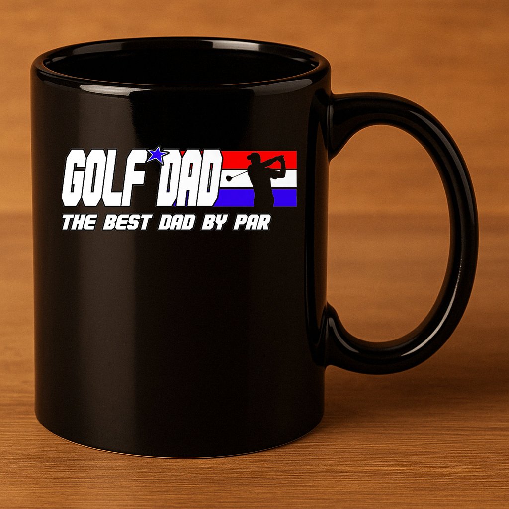Dad Golf Men The Best Dad By Par Gift For Father's Day 11oz C Handle Ceramic Mug