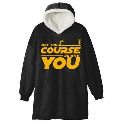 Disc Golf May The Course Be With You Frisbee Golf Gift Hooded Wearable Blanket