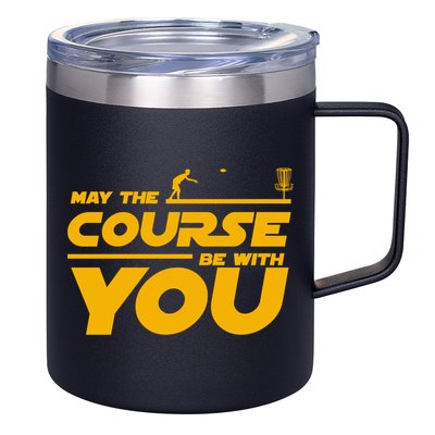 Disc Golf May The Course Be With You Frisbee Golf Gift 12oz Stainless Steel Coffee Mug