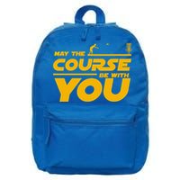 Disc Golf May The Course Be With You Frisbee Golf Gift 16 in Basic Backpack