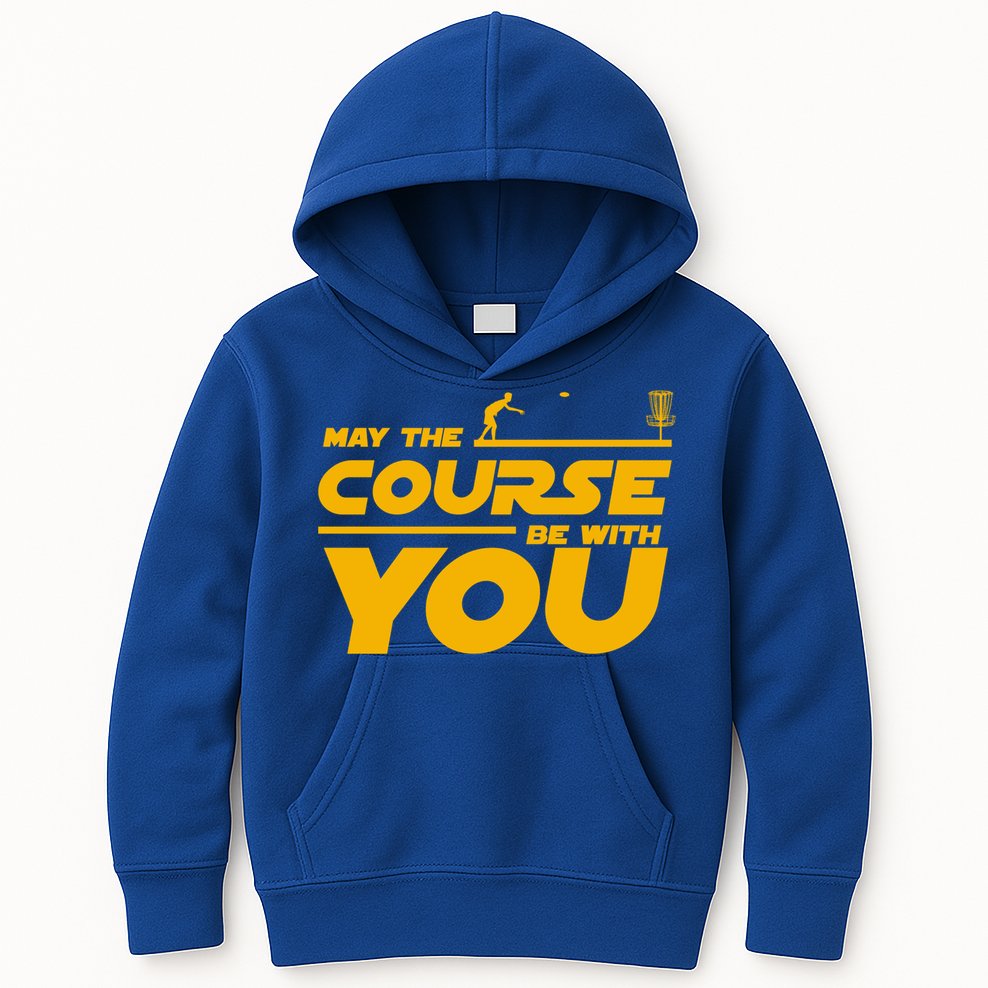 Disc Golf May The Course Be With You Frisbee Golf Gift Kids Hoodie