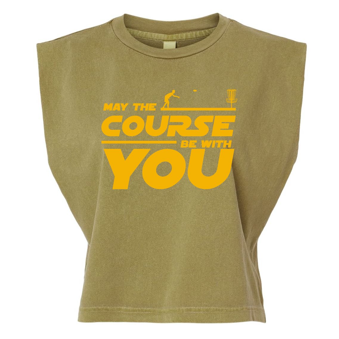 Disc Golf May The Course Be With You Frisbee Golf Gift Garment-Dyed Women's Muscle Tee