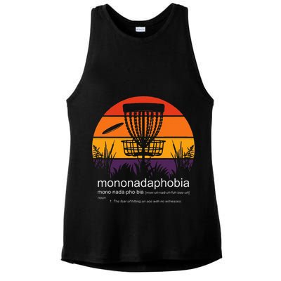 Disc Golf Mononadaphobia Funny Disk Golf Ladies PosiCharge Tri-Blend Wicking Tank