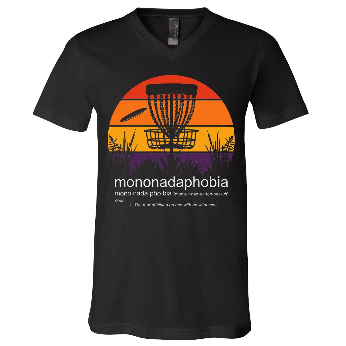 Disc Golf Mononadaphobia Funny Disk Golf V-Neck T-Shirt