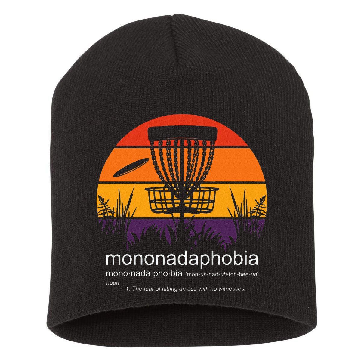 Disc Golf Mononadaphobia Funny Disk Golf Short Acrylic Beanie