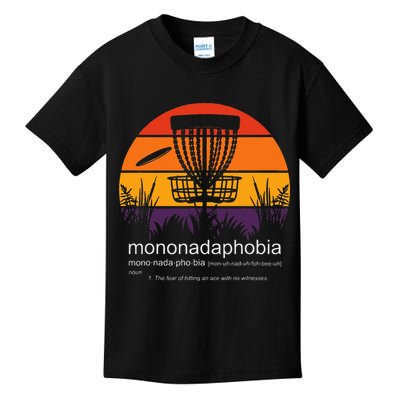 Disc Golf Mononadaphobia Funny Disk Golf Kids T-Shirt