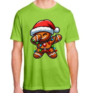 Dabbing Gingerbread Man Christmas Tree Light Xmas Family Adult ChromaSoft Performance T-Shirt