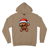 Dabbing Gingerbread Man Christmas Tree Light Xmas Family Hoodie