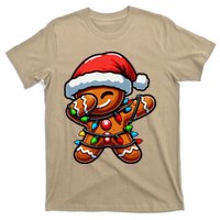 Dabbing Gingerbread Man Christmas Tree Light Xmas Family T-Shirt