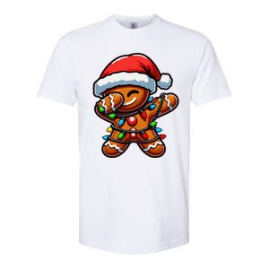 Dabbing Gingerbread Man Christmas Tree Light Xmas Family Softstyle CVC T-Shirt