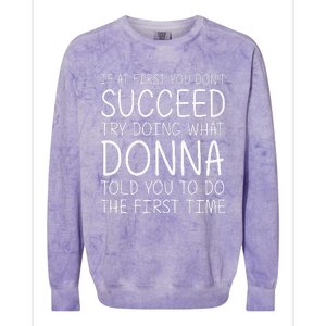 Donna Gift Name Personalized Birthday Funny Christmas Joke Colorblast Crewneck Sweatshirt