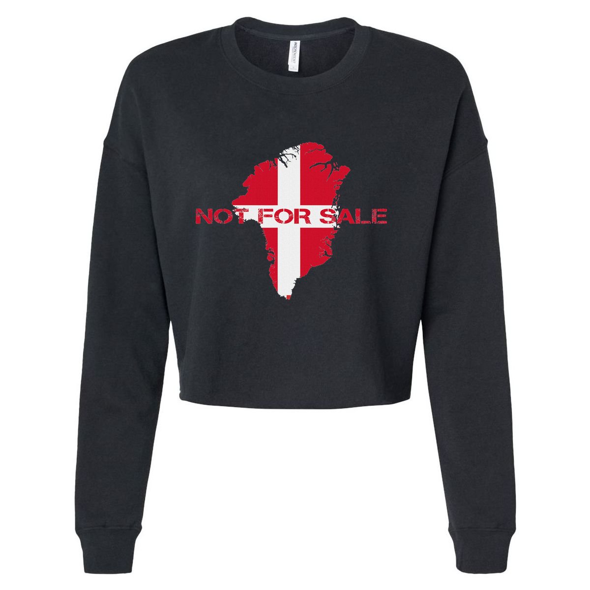 Denmark Greenland Not For Sale Annex Greenland Anti Trump Cropped Pullover Crew