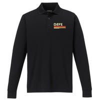 Dave Gift Name Personalized Funny Retro Vintage Birthday Performance Long Sleeve Polo