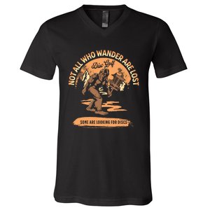 Disc Golf Not All Who Wander Are Lost Funny Sarcastic Great Gift V-Neck T-Shirt