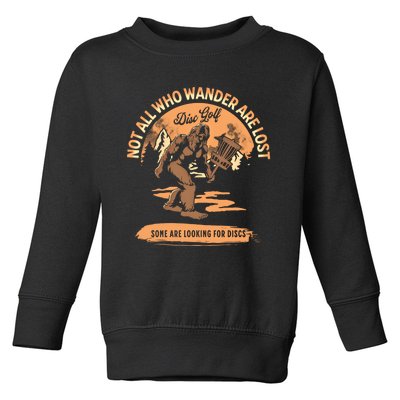 Disc Golf Not All Who Wander Are Lost Funny Sarcastic Great Gift Toddler Sweatshirt