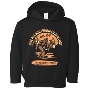 Disc Golf Not All Who Wander Are Lost Funny Sarcastic Great Gift Toddler Hoodie