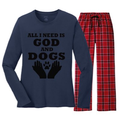 Dogs & God National Dog Day Women's Long Sleeve Flannel Pajama Set 