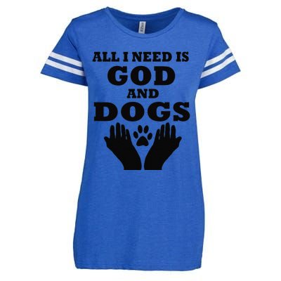 Dogs & God National Dog Day Enza Ladies Jersey Football T-Shirt