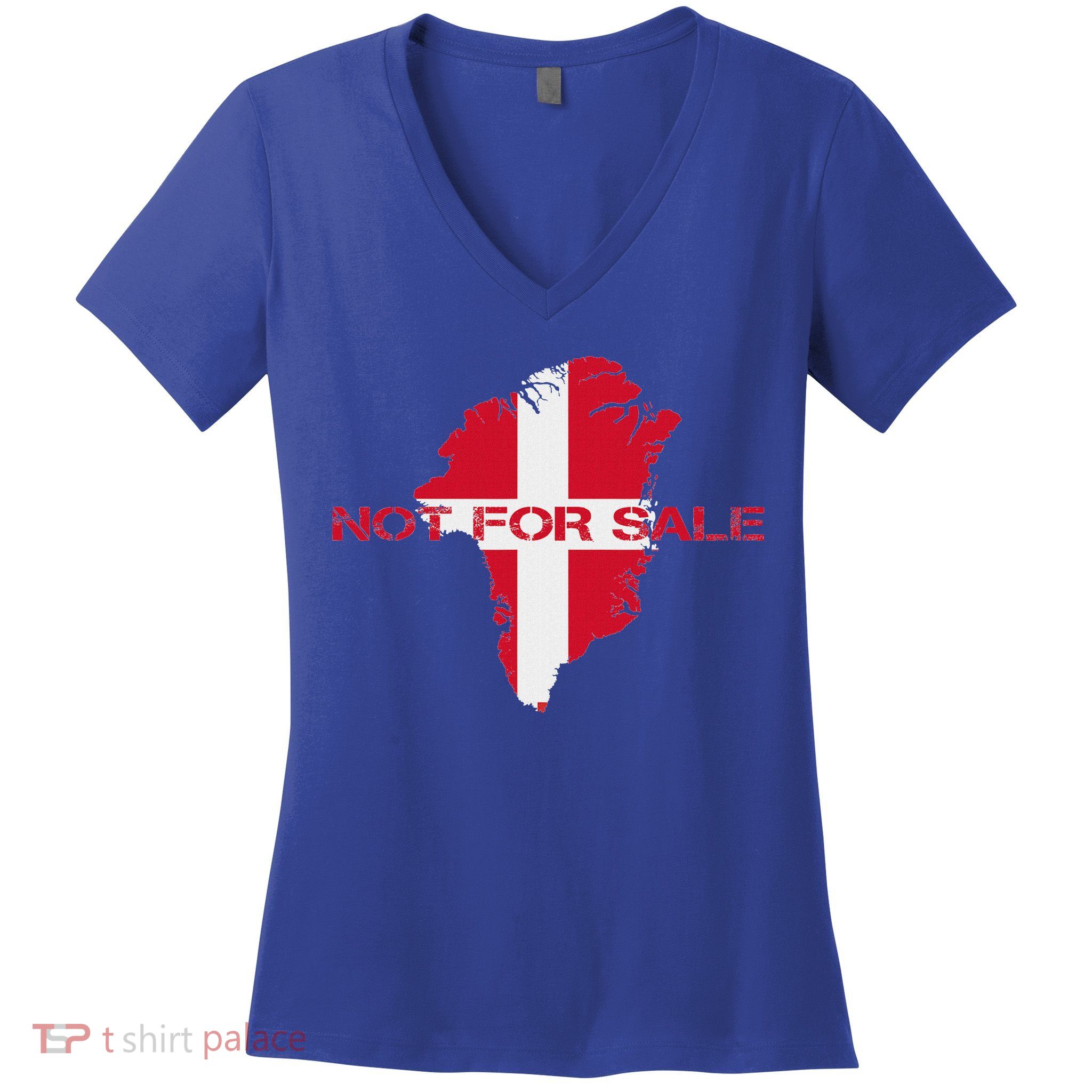 Denmark Greenland Not For Sale Annex Greenland Anti Trump Women's V-Neck T-Shirt