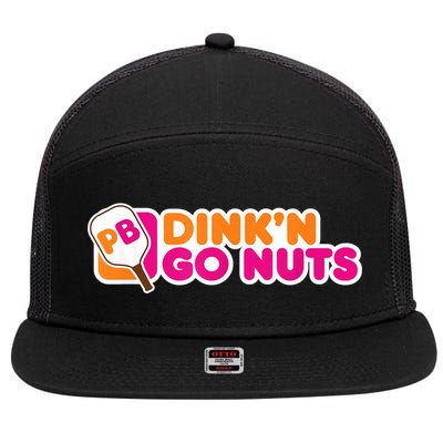 Dink'n Go Nuts Funny Pickleball Player Paddleball Lover 7 Panel Mesh Trucker Snapback Hat