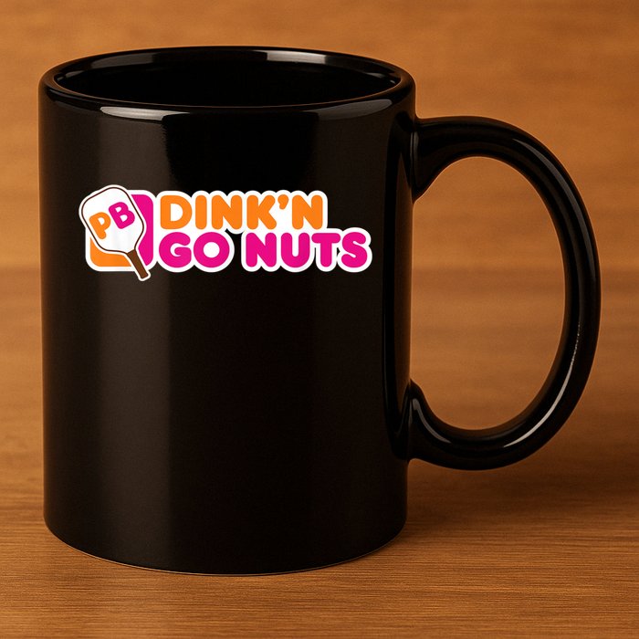 Dink'n Go Nuts Funny Pickleball Player Paddleball Lover 11oz C Handle Ceramic Mug