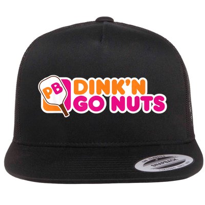 Dink'n Go Nuts Funny Pickleball Player Paddleball Lover Flat Bill Trucker Hat