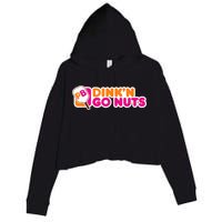Dink'n Go Nuts Funny Pickleball Player Paddleball Lover Crop Fleece Hoodie