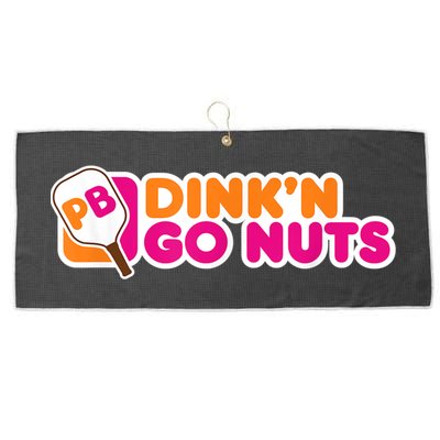 Dink'n Go Nuts Funny Pickleball Player Paddleball Lover Large Microfiber Waffle Golf Towel