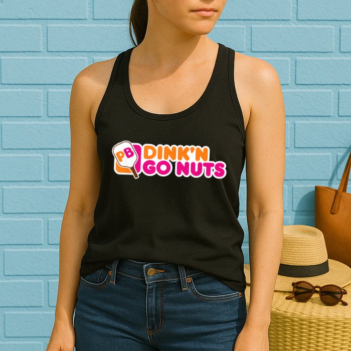 Dink'n Go Nuts Funny Pickleball Player Paddleball Lover Womens Tank Top