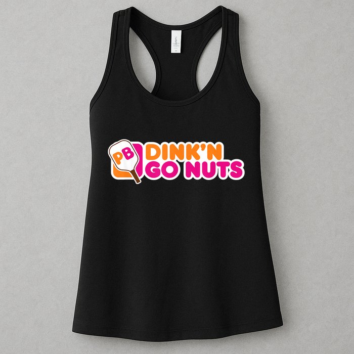 Dink'n Go Nuts Funny Pickleball Player Paddleball Lover Womens Tank Top