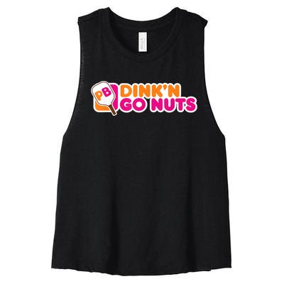 Dink'n Go Nuts Funny Pickleball Player Paddleball Lover Women's Racerback Cropped Tank