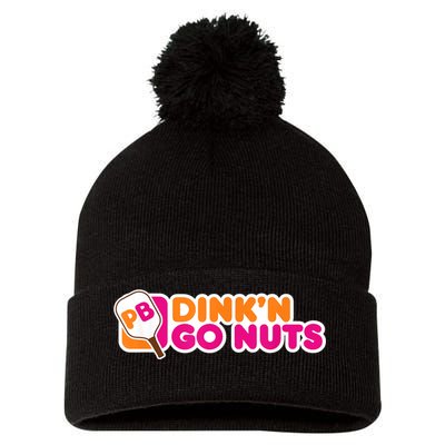 Dink'n Go Nuts Funny Pickleball Player Paddleball Lover Pom Pom 12in Knit Beanie
