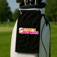 Dink'n Go Nuts Funny Pickleball Player Paddleball Lover Golf Towel
