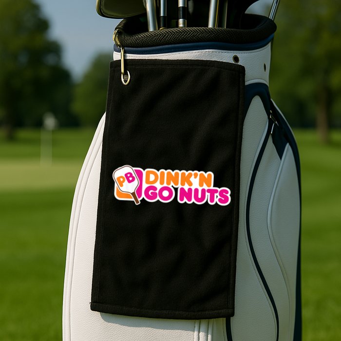 Dink'n Go Nuts Funny Pickleball Player Paddleball Lover Golf Towel