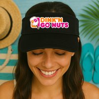 Dink'n Go Nuts Funny Pickleball Player Paddleball Lover Visor